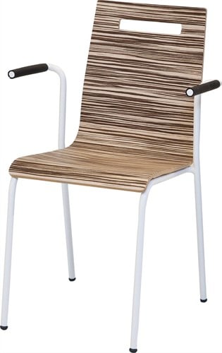 Stoel Oscar houten kuip met rond frame incl. armleggers