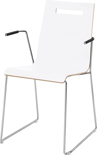 Stoel Oscar houten kuip met sledeframe incl. armleggers