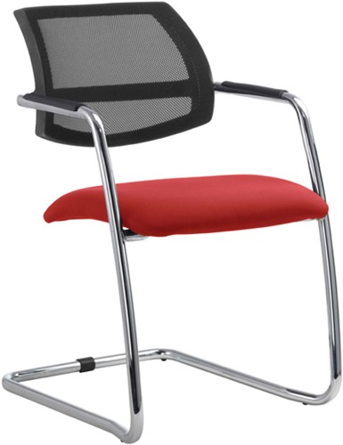 kantinestoel_vergaderstoel_gama_netbespanning_sledeframe_rood