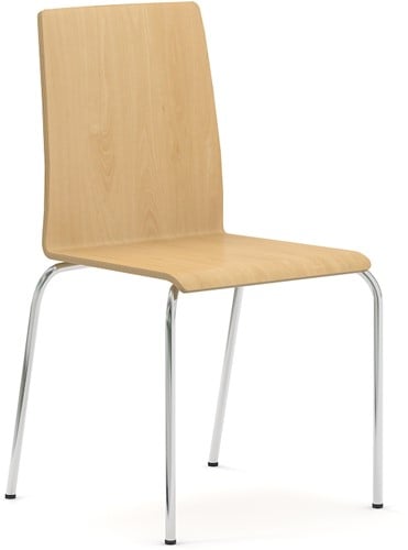 Stoel Moon houten kuip met 4-poots frame