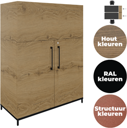 Plantenbak 3OH op metalen 4-poots sokkel 124 hg x 43 dp 2 vakken met 2 draaideuren