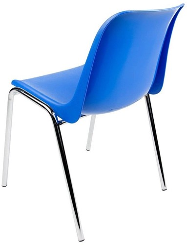 Stoel kuipstoel kunststof zitting met verchroomd frame koppelbaar-3