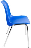 Stoel kuipstoel kunststof zitting met verchroomd frame koppelbaar-2