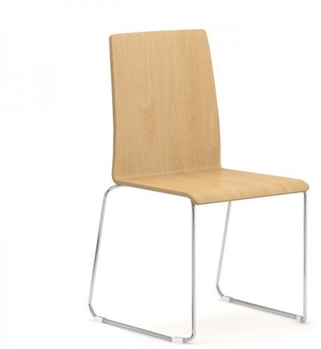 Stoel Moon houten kuip met sledeframe