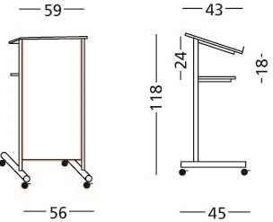 Lezenaar Verrijdbaar Grijs-2