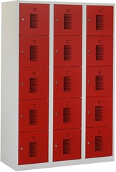 Premium Locker 3 kolommen 15 deuren 120 cm breed