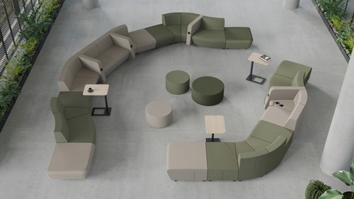 Modulaire loungebank Soft Rock configuratie 6-3