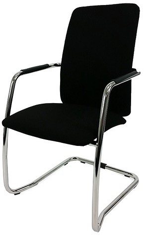 Vergaderstoel Magentix-XL met stapelbaar chroom sledeframe
