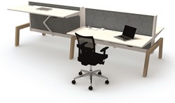 Bench Bureau 4 personen MAX Hybrid Inbus Verstelbaar 4 x 180 x 75 cm