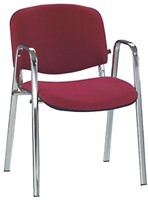 Stoel Milos gestoffeerd met verchroomd frame incl. armleggers