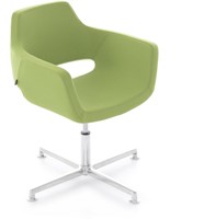 Vergaderstoel Nano met 4-teens donati kruisvoet aluminium gepolijst