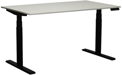 Elektrisch zit sta bureau NEN 527 - 200 x 80 cm - EL - Eiken Licht - Zwart