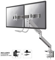 Monitorarm Newstar NM-D775DXSILVER Met Gasveer voor 2 monitoren Zilver 1 Stuk