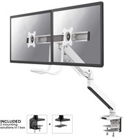 Monitorarm Newstar NM-D775DXWHITE Met Gasveer voor 2 monitoren Wit 1 Stuk
