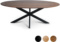 Tafel ovaal mango houten blad met spinpoot