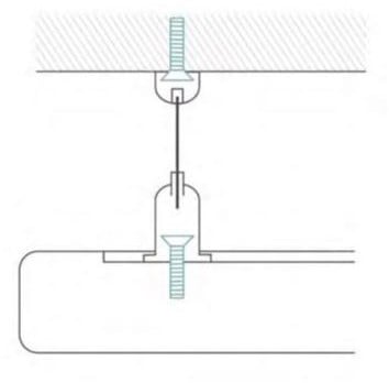 Ophangmechanisme Akoestisch Plafond Paneel Modus Light Voor betonnen, houten of gipsplaten plafond-2