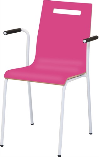 Stoel Oscar houten kuip met rond frame incl. armleggers-2