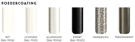 Poedercoating kleuren