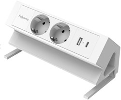 Opbouw stekkerdoos Power Desk UP2.0 2x230V + 1x USB A+C Charger - wit