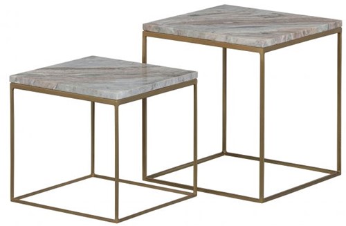 Bijzettafels Mellow Marmer Champagne - set van 2 