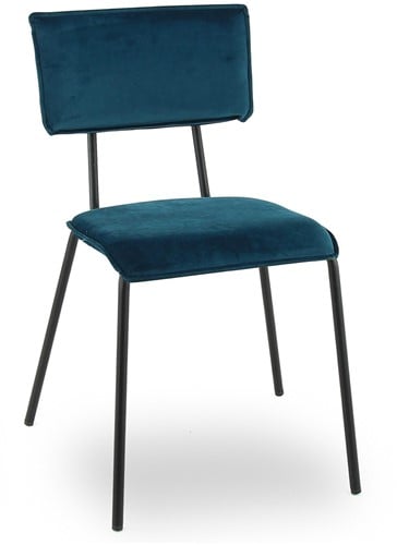 Stoel Retro Velours met zwart frame