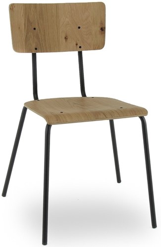 Stoel Retro HPL met zwart frame