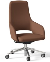 Vergaderstoel Sandie op wielen met hoge rug