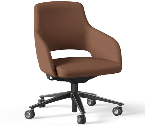 Vergaderstoel Sandie op wielen met lage rug-3