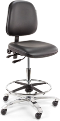 Stoel Score Ergo 2302 ESD  Kunstleer zwart excl. armleggers Hoogte verstelbaar 60-85 cm