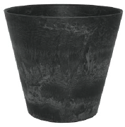 Bloempot Artstone pot; kleur Zwart; Ø 17 cm x 15 cm hoog