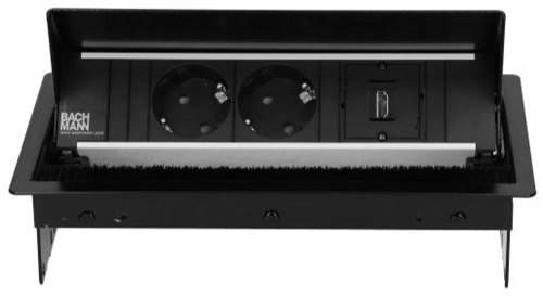 Inbouw Stekkerdoos Bachmann Coni 2x 230v, 1x HDMI