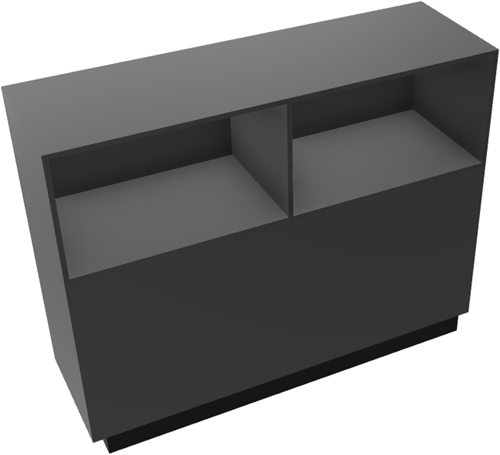 Maatwerk kopmeubel Choice - 180 x 50 x 100 cm - Kast met push to open functie - D4- Dark Walnut - Incl. melamine plint