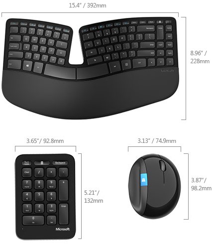 Toetsenbord Microsoft Sculpt QWERTY Incl. Ergonomische Muis (draadloos)-3