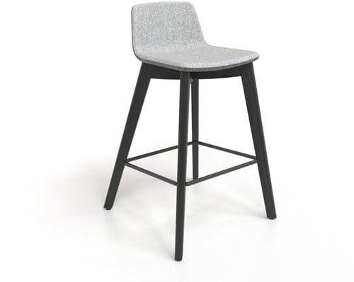 Barkruk TWIST&SIT half hoog zwart houten poten
