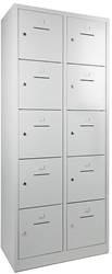 Locker 2 Kolommen 10 Deuren - Grijs - Cilinderslot - 190 x 80 x 45 cm - Verkrijgbaar In Verschillende Kleuren