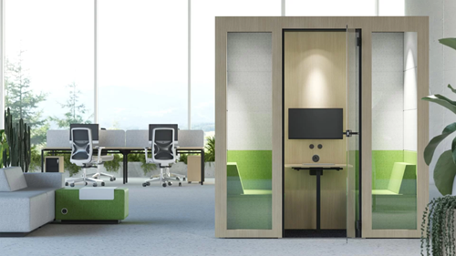 Silent Room M productcombinatie groen-grijs hout kleur buitenkant en dichte achterwand