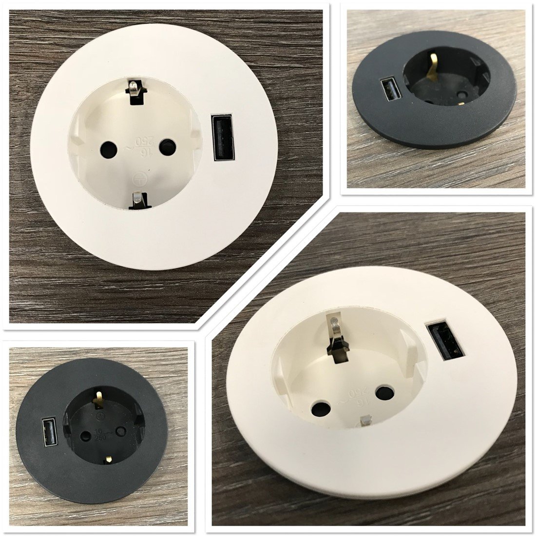 Geschikt Onnodig forum Kleine inbouw stopcontact en USB charger voor in bureau