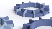 Modulaire loungebank Soft Rock configuratie 8-3