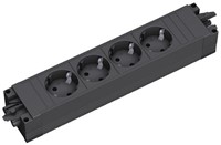 Stekkerdoos Bachmann step base 4 voudig zwart GST18 in/out zwart kunsstof