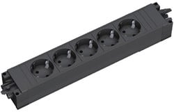 Stekkerdoos Bachmann step base 5 voudig zwart GST18 in/out zwart kunststof