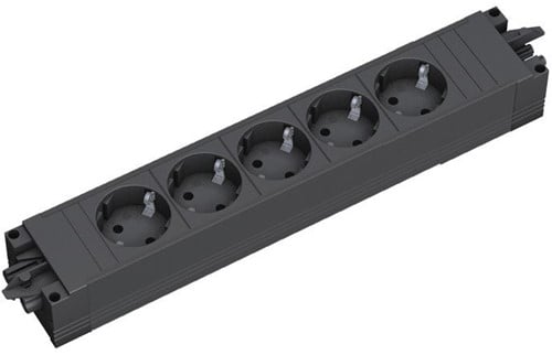 Stekkerdoos Bachmann step base 5 voudig zwart GST18 in/out zwart kunststof