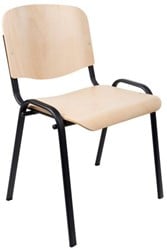 Stoel Iso met houten zitting