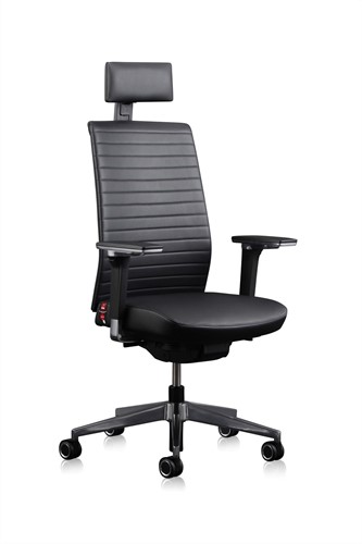 Bureaustoel Kohl Tempeo Wave leder Black Edition 5D armleggers