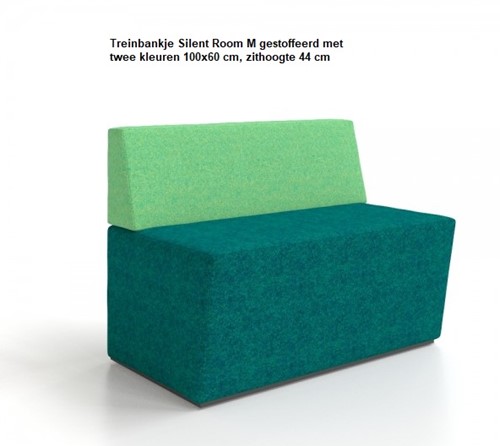 Treinbankje Silent Room M gestoffeerd met twee kleuren 100x60 cm, zithoogte 44 cm