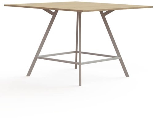 Bridge vergadertafel vierkant 110 cm hoog met voetensteun - verschillende maten