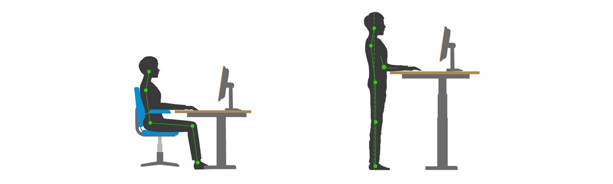 Hoe stelt u een zit sta bureau in? Zittend en staand werken